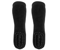 Online Calcetines Suela Antideslizante Algodón Negro Calcetines Suela Bebé|Gateo