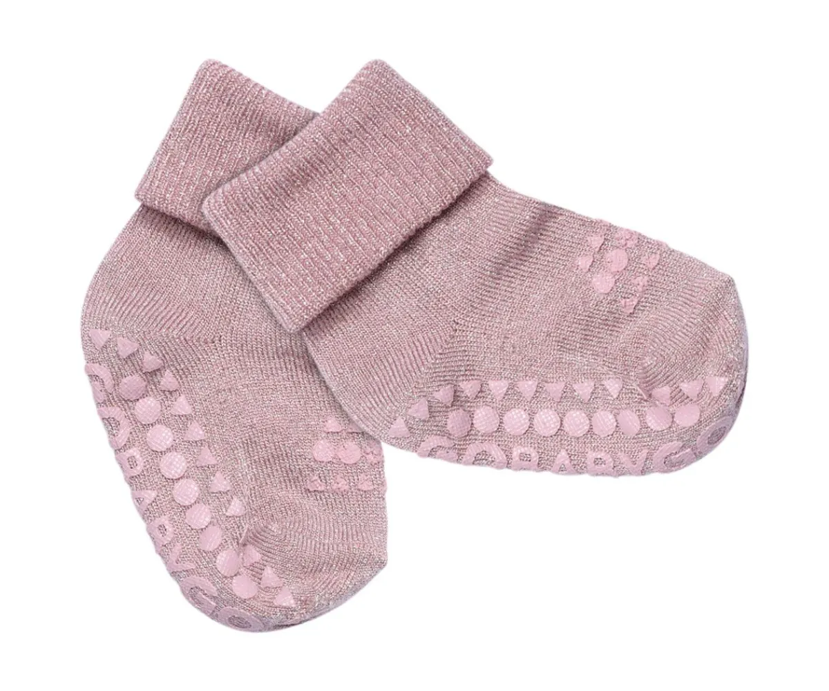 Online Calcetines Suela Antideslizante Bambú Glitter Lavanda Gateo|Calcetines Suela Bebé
