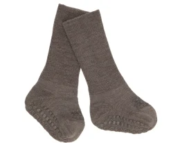 Gateo^GoBabyGo Calcetines Suela Antideslizante Lana Merino Brown Melange