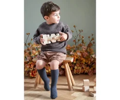 New Calcetines Suela Antideslizante Bambú Dark Grey Melange Gateo|Calcetines Suela Bebé