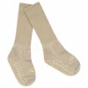 Gateo^GoBabyGo Calcetines Suela Antideslizante Bambú Glitter Champagne Beige