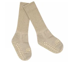 Gateo^GoBabyGo Calcetines Suela Antideslizante Bambú Glitter Champagne Beige