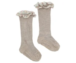 Online Calcetines Suela Antideslizante Bambú Liberty Sand Gateo|Calcetines Suela Bebé