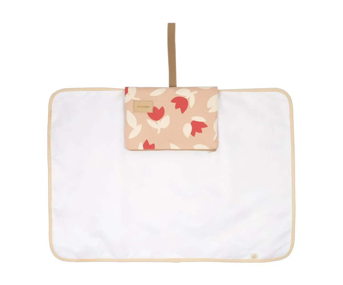 Cambiadores Para Bebés^Nobodinoz Cambiador de Viaje Impermeable Hyde Park Red Tulips