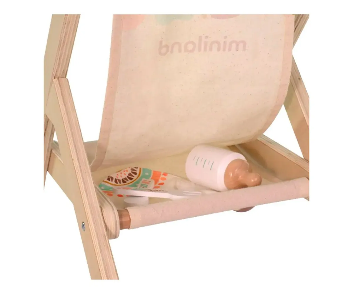 Carritos Muñecas^Miniland Carrito de Madera para Muñecas FSC 100%