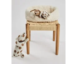 Peluches^Smallstuff Cesta con Mamá Dog y sus Cachorros