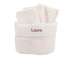 Organizadores De Baño^Cristina de Jos'h Cesta con secababitas Dorset Rosa Personalizable