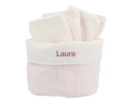 Organizadores De Baño^Cristina de Jos'h Cesta con secababitas Dorset Rosa Personalizable