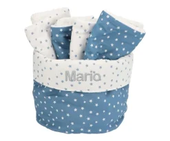 Online Cesta con Secababitas Mini Star Azul Personalizable Secababitas|Organizadores De Baño