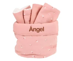 Secababitas^Cristina de Jos'h Cesta con Secababitas Petite Fleur Rose Personalizable