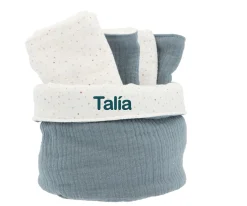 Organizadores De Baño^Cristina de Jos'h Cesta con Secababitas Rainbow Dots Azul Personalizable