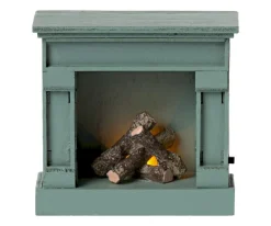 Casa De Muñecas De Madera^Maileg Chimenea en Miniatura Ratón Blue