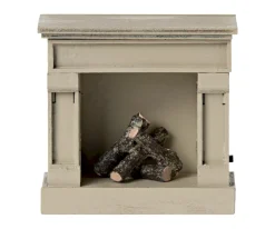 Casa De Muñecas De Madera^Maileg Chimenea Ratón Off White