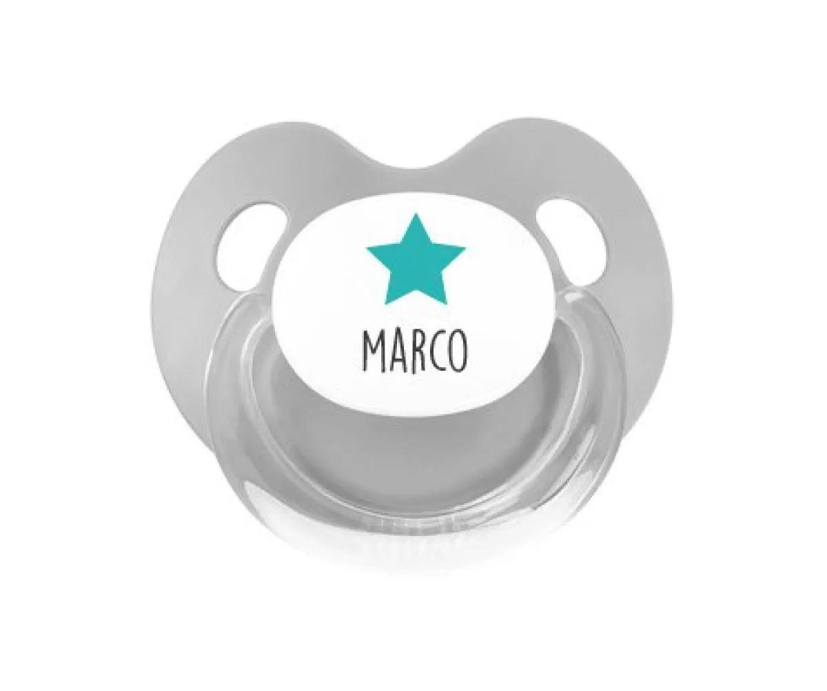 Chupetes Con Dibujos^Tutete Retro Chupete Personalizado Retro Gris Estrella