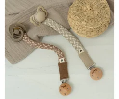 Chupeteros^BIBS Chupetero Trenzado Ivory/Vanilla