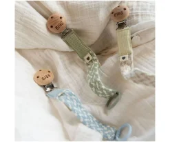 Chupeteros^BIBS Chupetero Trenzado Sage/Ivory