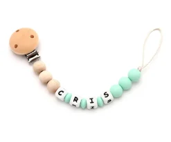 Chupeteros^Mami Me Mima Chupetero Silicona Personalizado Eco Menta