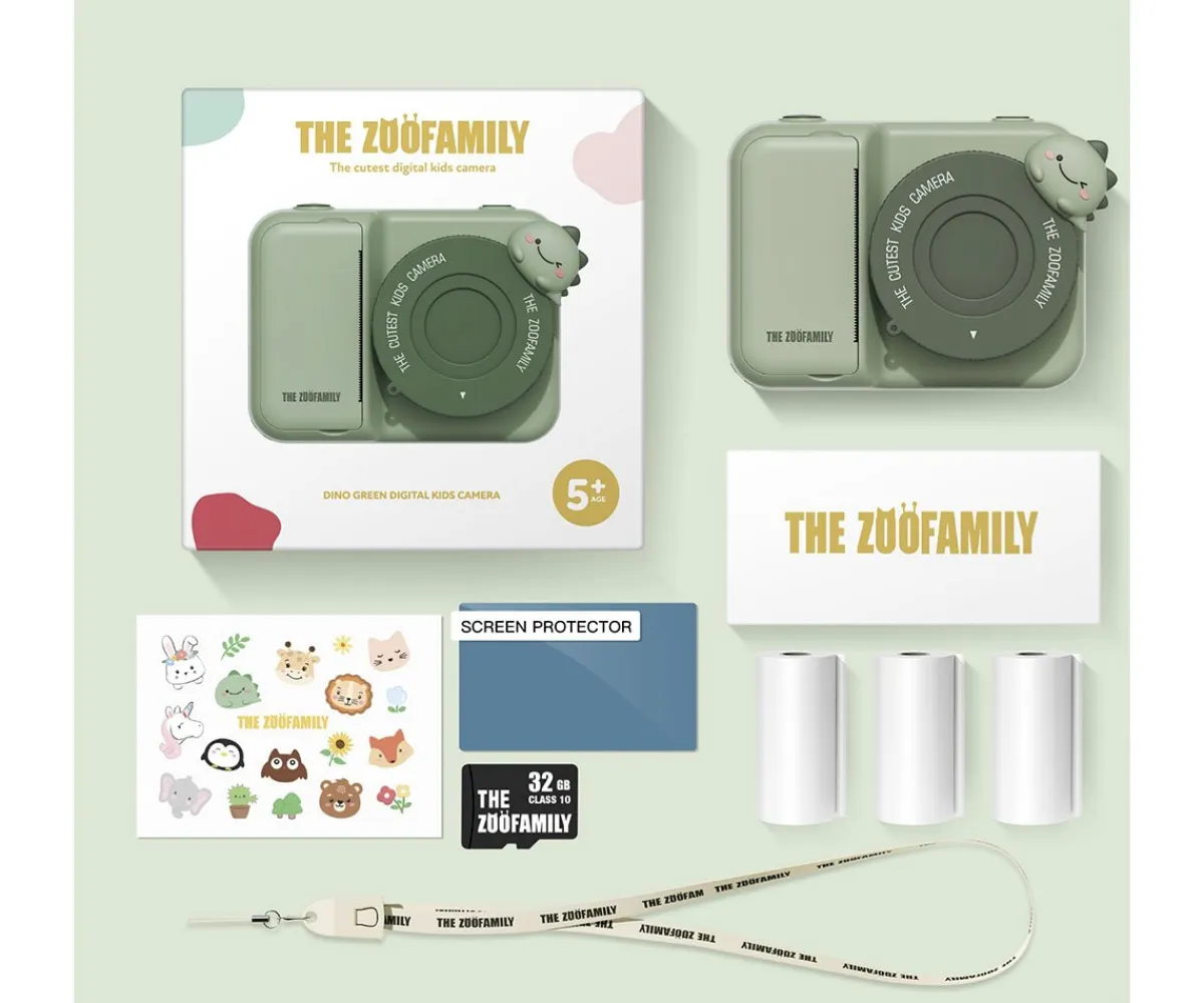 New Cámara Digital de Impresión Zoo Dino Green Niños Juguetes Niños 6 Años|Juguetes Niños 7 Años