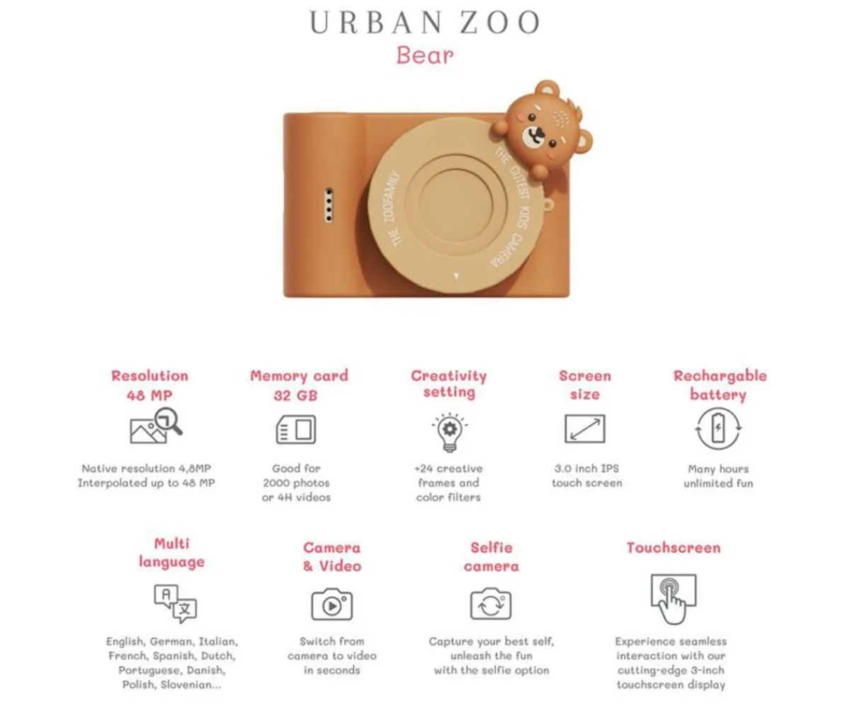 Discount Cámara Digital Urban Zoo Bear Niños Juguetes Niños 3 Años|Juguetes Niños 5 Años