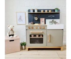 Hot Cocina de Madera Linum Gris Cálido/Natural Niños Cocinitas De Juguete|Juegos De Imitación
