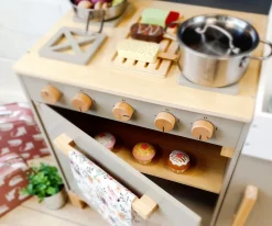 Hot Cocina de Madera Linum Gris Cálido/Natural Niños Cocinitas De Juguete|Juegos De Imitación