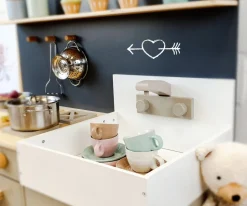 Hot Cocina de Madera Linum Gris Cálido/Natural Niños Cocinitas De Juguete|Juegos De Imitación