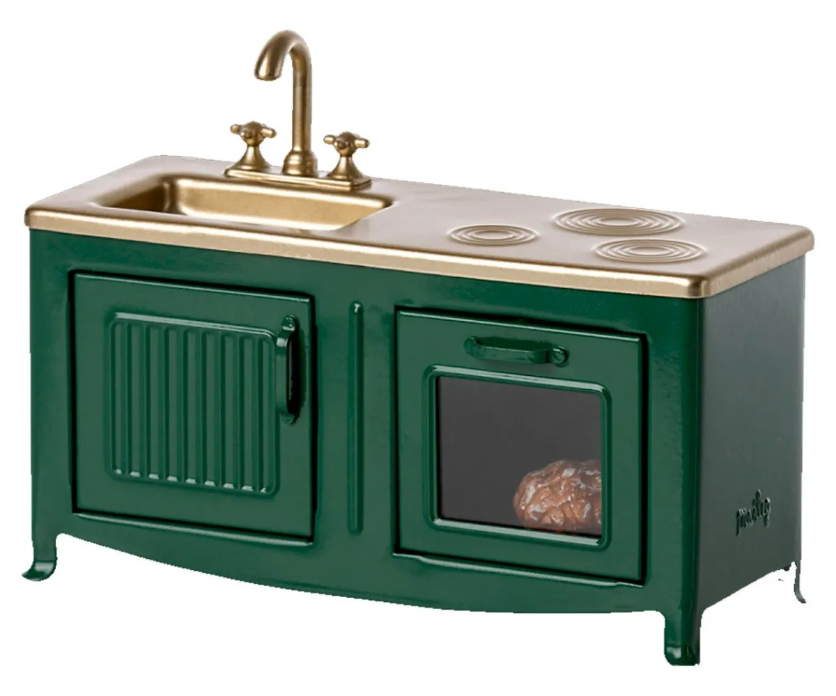 Casa De Muñecas De Madera^Maileg Cocinita Dark Green