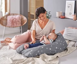 Lactancia^Theraline Cojín Lactancia y Maternidad The Original Blau-Grau