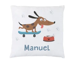 Cojín Personalizado Skater Dog Colecciones Vuelta Al Cole|Cojines Infantiles