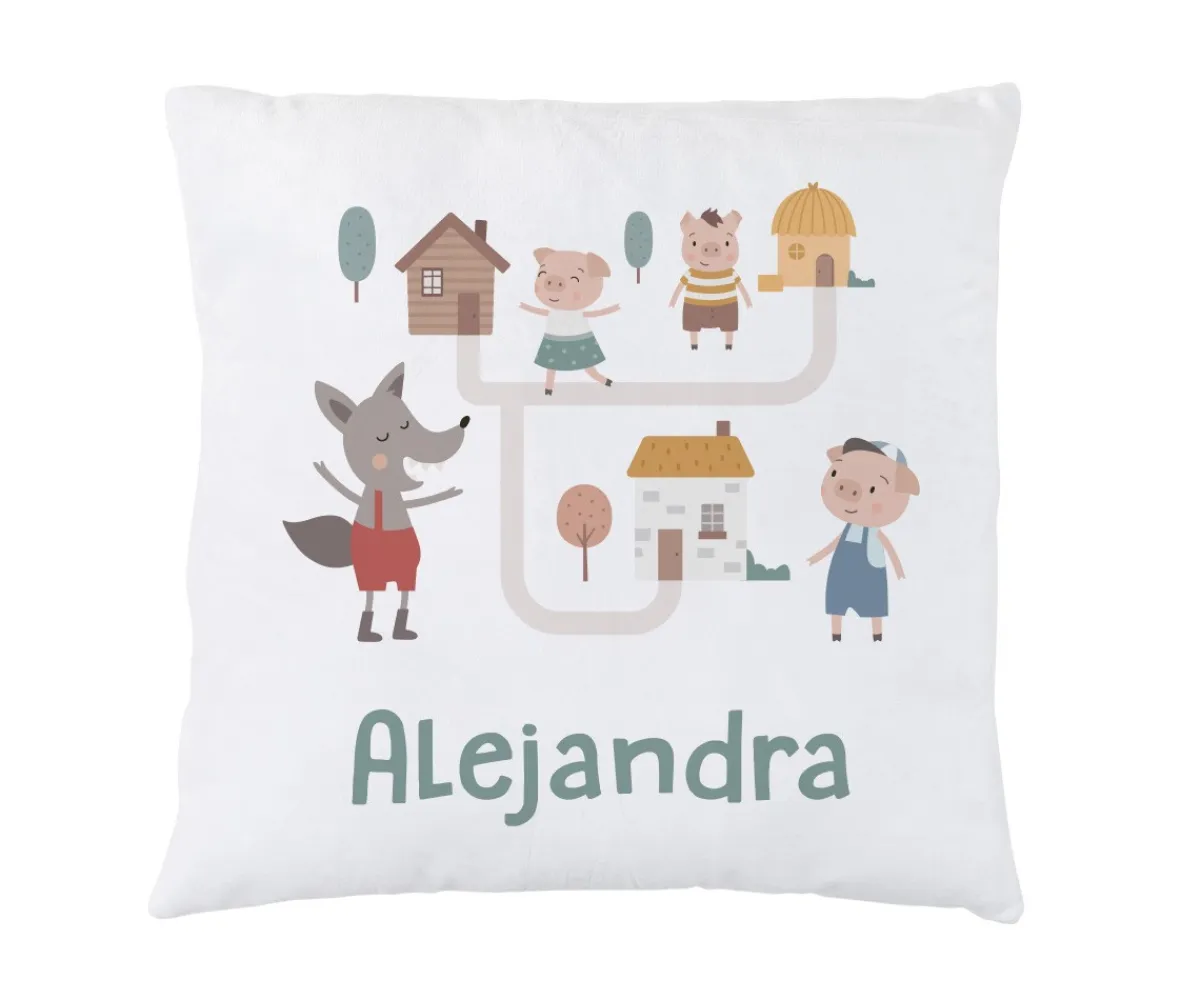 Sale Cojín Personalizado The Three Little Pigs Colecciones Vuelta Al Cole|Cojines Infantiles