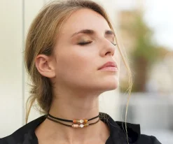 Hot Collar-Pulsera Dué Beige Moda Mamá|Pulseras Con Nombre