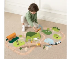Juguetes Niños 3 Años^Classic world Conjunto de Trenes de Madera Naturaleza