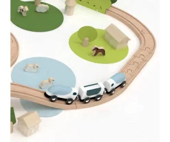Juguetes Niños 3 Años^Classic world Conjunto de Trenes de Madera Naturaleza