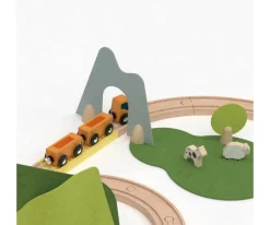 Juguetes Niños 3 Años^Classic world Conjunto de Trenes de Madera Naturaleza