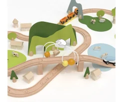 Juguetes Niños 3 Años^Classic world Conjunto de Trenes de Madera Naturaleza