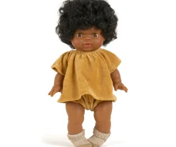 Accesorios Para Muñecas^Minikane Conjunto Top y Braguita Terciopelo Camel para Muñeco Gordis