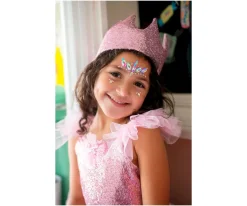 Disfraces Para Niños^Great Pretenders Corona Lentejuelas Rosa