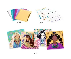 Manualidades Para Niños^Djeco Cuadros de Metal y Cuentas Izumi Idoia
