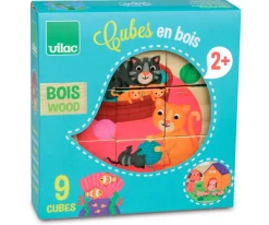 Cubos Madera Animales Madera Niños Juguetes Para Niños De 18 Meses|Juguetes Para Niños De Un Año