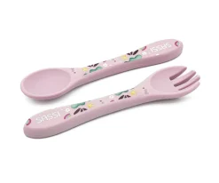 New Cuchara y Tenedor de Silicona Unicornio Comer Al Aire Libre|Cubiertos Infantiles