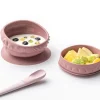 Vajilla Infantil^Miniware Cuenco de Silicona con Tapa y Ventosa Rasberry