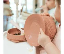 Vajilla Infantil^Miniware Cuenco de Silicona con Tapa y Ventosa Rasberry