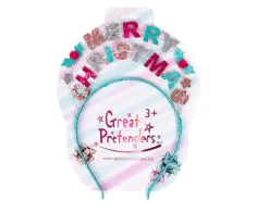 Disfraces Para Niños^Great Pretenders Diadema Merry Christmas Turquesa