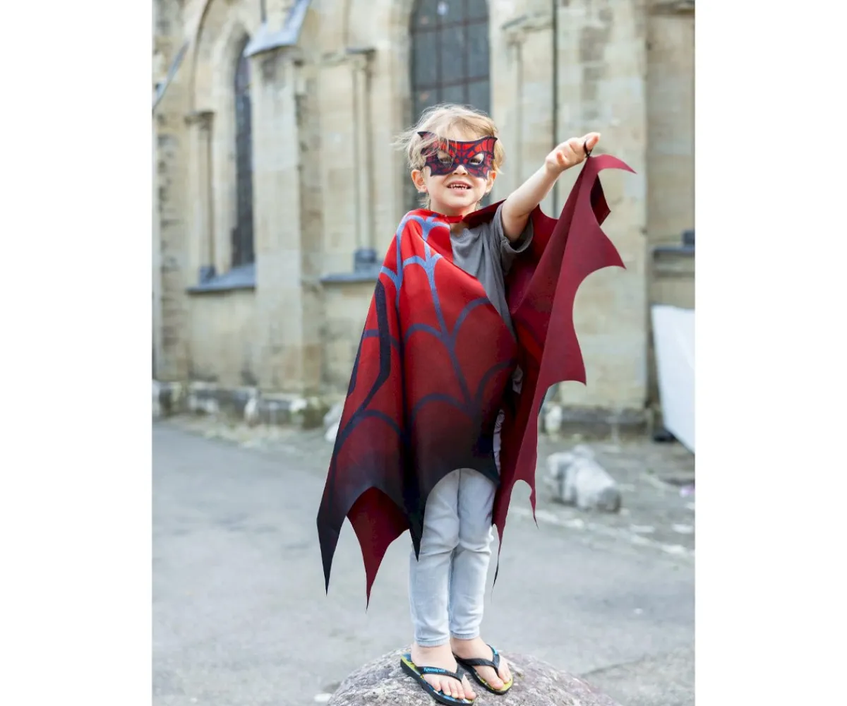 Disfraces Para Niños^Great Pretenders Disfraz Capa y Antifaz Web Weaver Soft Wings T. 4-6años