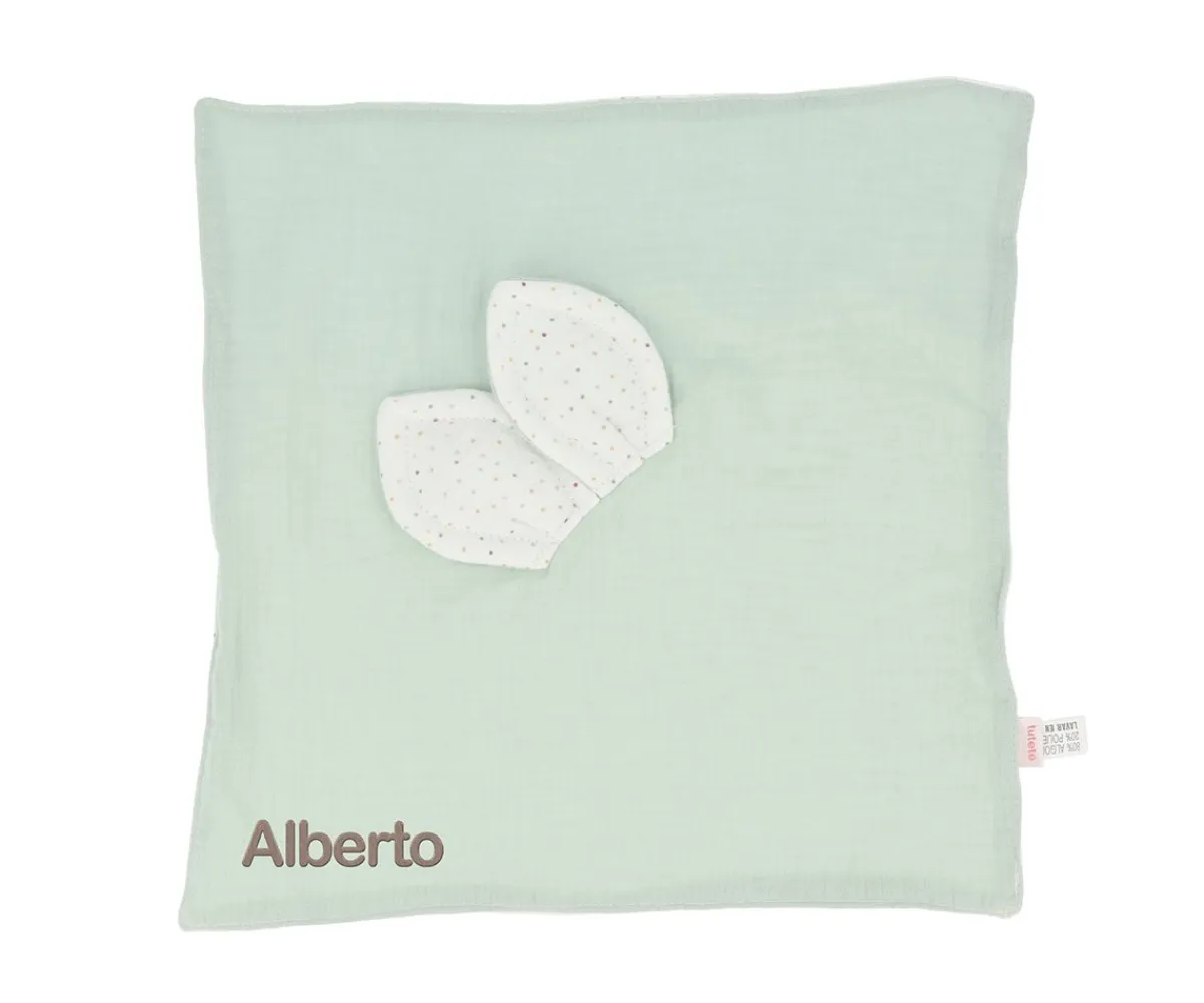 New Doudou Rainbow Dots Verde Personalizable Muselinas Bebé|Doudous