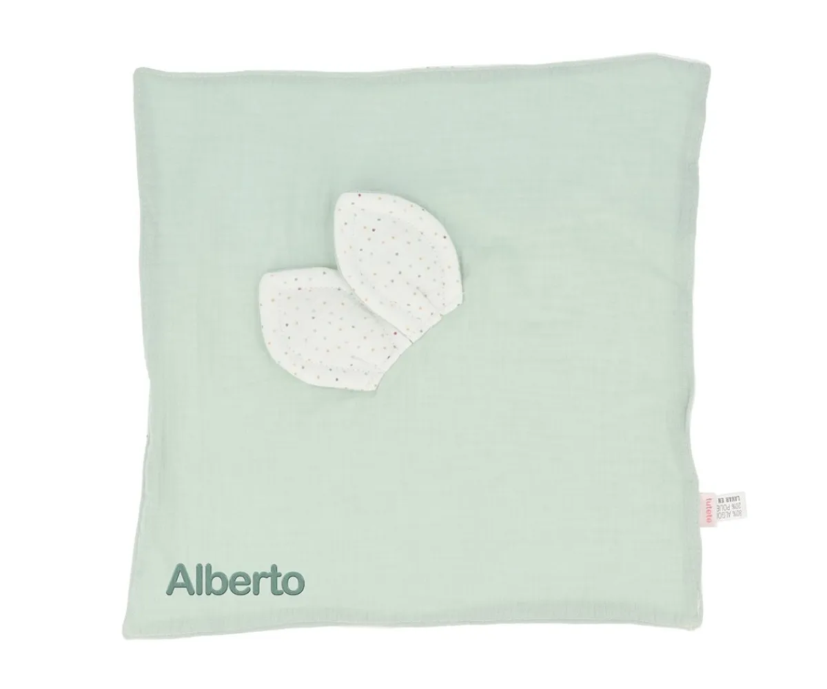 New Doudou Rainbow Dots Verde Personalizable Muselinas Bebé|Doudous