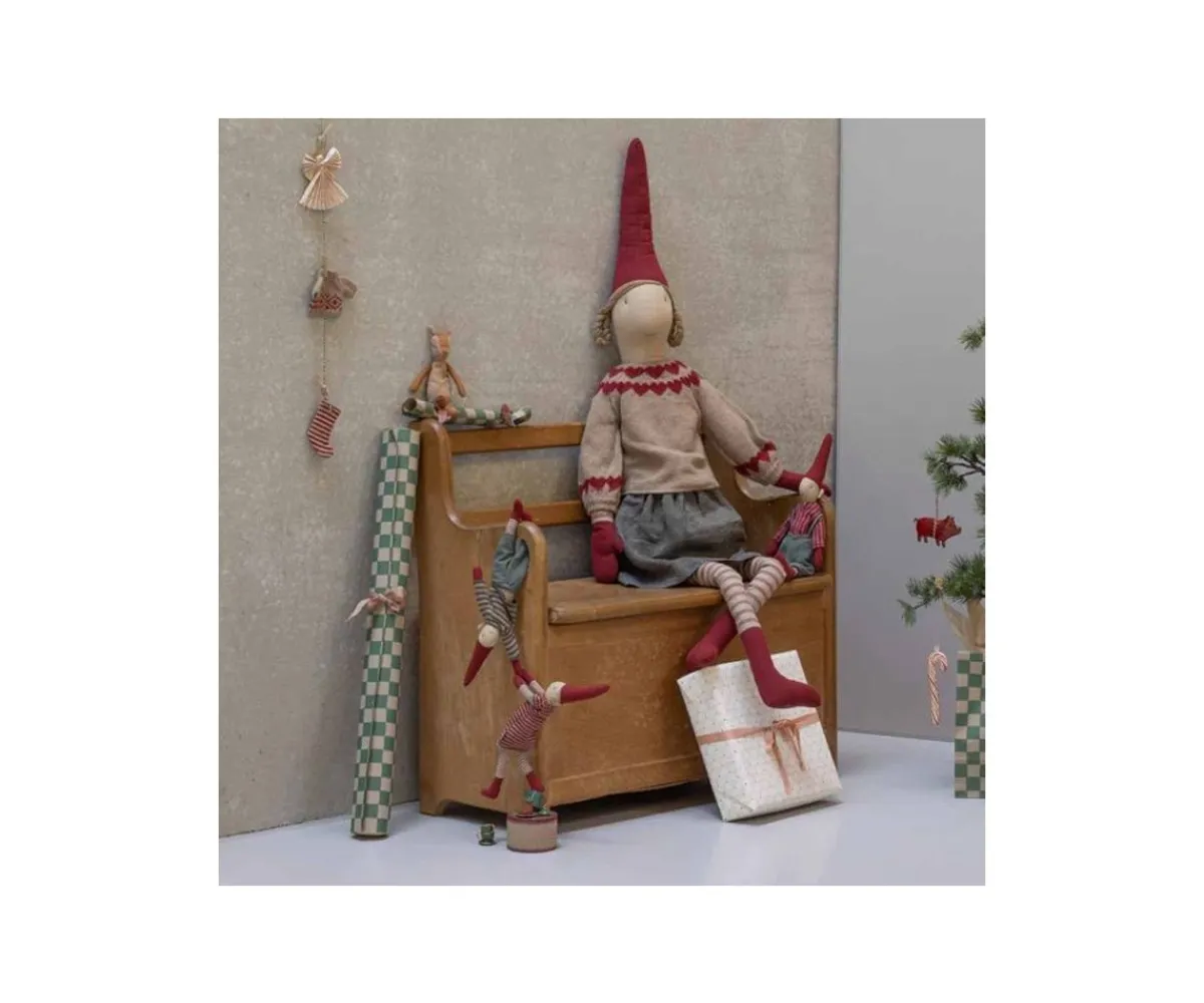 Peluches^Maileg Duende Pixy Chica Talla 1 con Vestido Invierno Menta