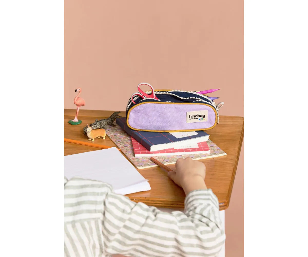 Estuche Doble Malo Tricolor Lila Estuches Escolares|Material Escolar