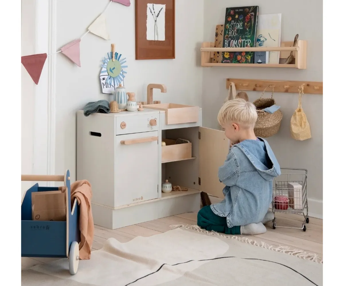 Cocinitas De Juguete^Sebra Fregadero de Madera