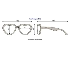 Gafas De Sol Para Niños^Babiators Gafas de Sol Flexibles Hearts (0-24meses) Lavender Shimmer Purple Mirrored Lenses